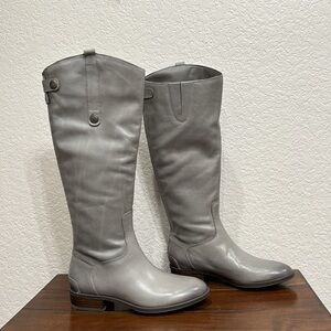 Sam Edelman Penny Grey Leather Riding Boots Size 6W